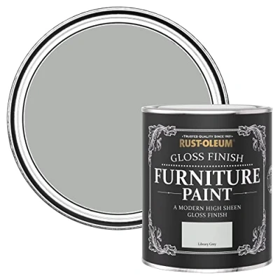 Image of Rust Oleum Grey Furniture Paint in Gloss Finish Library 750ml