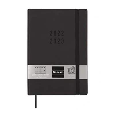 Image of Finocam Diary 2022 2023 Mara 18 Months Week to View Vertical July December (18 Months) Black International