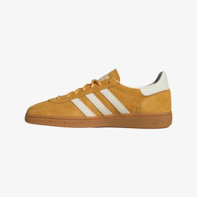 Image of adidas Originals Handball Spezial Unisex Trainers, Size: 9.5, Preloved yellow/cream white/footwear white Suede