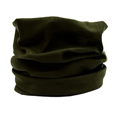 Image of Unisex Seamless Multifunctional Headwear Bandana Scarf Elastic Tube Magic Headband Gaiter Balaclava Snood Face Covering Mask UV Residence for Yoga Running Hiking Cycling (Army Green)