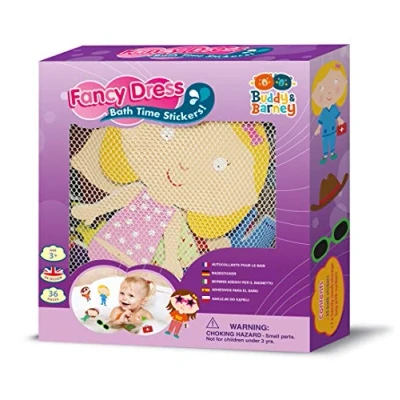 Image of Buddy &amp; Barney Fancy Dress Bath Stickers Toy Foam for Kids Bathtub Children Toys Pack of 36 Reusable and Mesh Bag