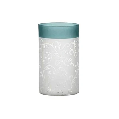 Image of Yankee Candle 1521509 Teal Vine Holder, Glass Teal/White, 8 x 12 cm