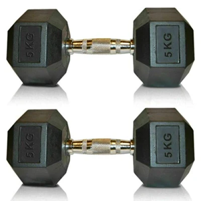 Image of Viper 10KG Cast Iron Hex Dumbbell Set Biceps Body Weight Lifting Training Bodybuilding Fitness Home Gym Ladies