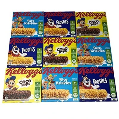 Image of Multiple Kelloggs Coco Pops Bars 20g x18 Rice Krispies Frosties Multipack Cereal Bulk Buy (54 Total)
