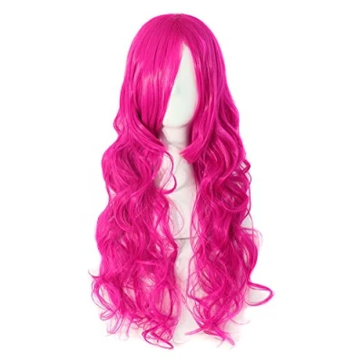 Image of MapofBeauty 70cm Long Pink Wavy Cosplay Party Wig (Pink)