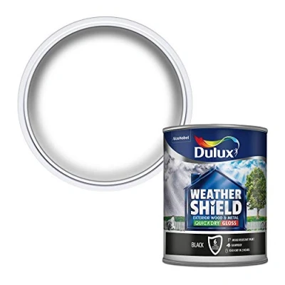 Image of Dulux Weather Shield Quick Dry Gloss Paint, 750 ml Black