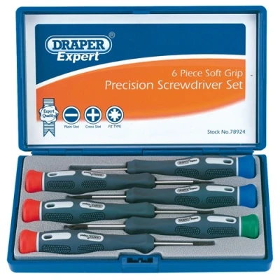 Image of Draper Soft Grip Precision Screwdriver Set (6 Piece)