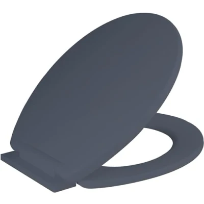 Image of Ram® Grey Soft Close Toilet Seat with Adjustable Hinges LOO Quick Release Easy Clean Bathroom