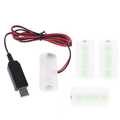 Image of NOWON AM2 LR14 C Battery Eliminator 2m USB Powered Replace 1 to 4pcs 1.5V