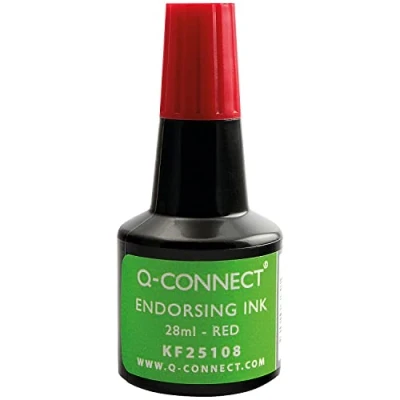 Image of Q Connect Endorsing Ink 28 ml Red (Pack of 10)