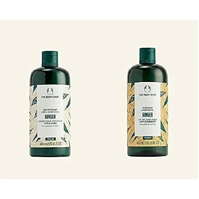 Image of The Body Shop Ginger Shampoo Conditioner Set 400ml each Vegan new formula itchy scalp anti dandruff