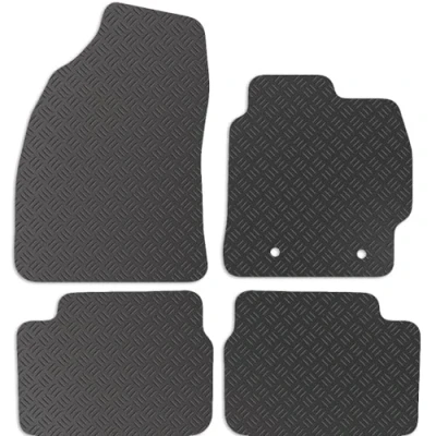 Image of Carsio Rubber Car Mats For Toyota Corolla 2006 2013 Tailored Fit Floor Mat Set Complete Accessory Black Custom Fitted All Weather &amp; Heavy Duty, Anti Slip Backing with Clips