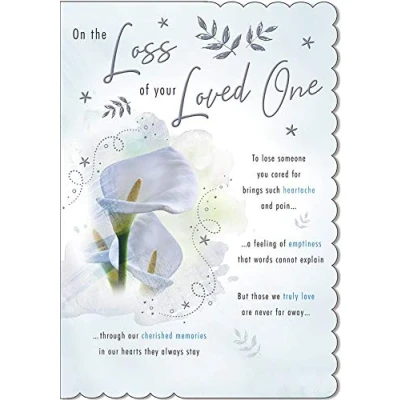 Image of Piccadilly Greetings Traditional Occasion Card Sympathy 9 x 6 inches,white