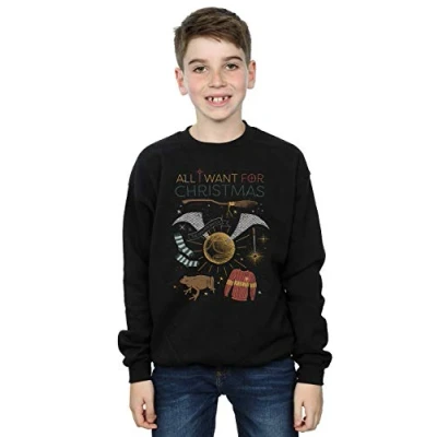 Image of Absolute Cult Scooby Doo Boys Rockin&#039; It Christmas Sweatshirt Black 5 6 Years