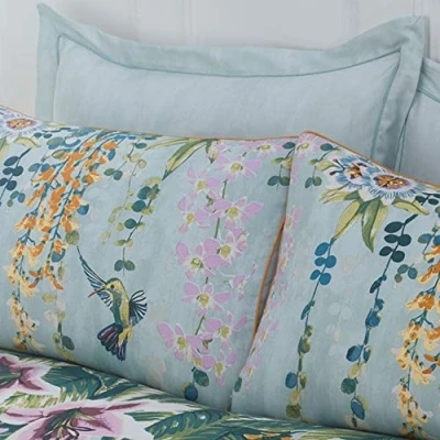 Image of Paoletti Contemporary Hanging Gardens Oxford Pillowcase Set, Mint Green, One Size