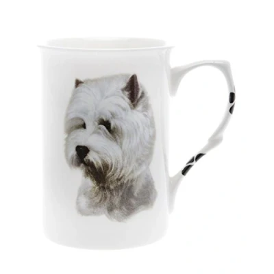Image of Kirsty Jayne China Bone WEST Highland White Terrier 10 Fl Oz Dog Beaker, Mug, Hand Decorated