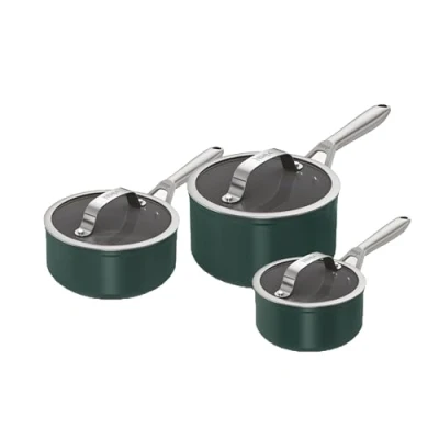 Image of Ninja ZEROSTICK Ceramic Pro 3 Piece Pan Set, Scratch Resistant, Made PTFE Free, All Hob Compatible, Green CW33000UKGN