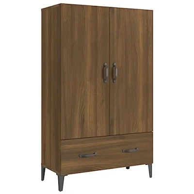 Image of vidaXL Highboard Living Room Furniture Buffet Tall Cabinet Cupboard High Sideboard Storage with Drawer Brown Oak Engineered Wood