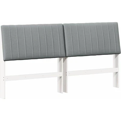 Image of vidaXL Upholstered Headboard Light Grey 200 cm Solid Pine Wood