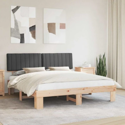 Image of vidaXL Bed Frame with Upholstered Headboard Dark Grey 180 x 200 cm