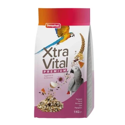 Image of Beaphar XtraVital Parrot Bird Food Complete with Banana, Papaya, Echinacea, &amp; Egg Rich in Vitamins Minerals for Optimum Health 1kg