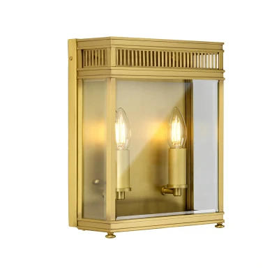 Image of Holborn Outdoor Wall Lantern Brushed Brass, IP44