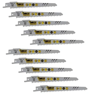 Image of 10 x SabreCut SCRS644D_10 150mm 6 TPI S644D Fast Wood Cutting Reciprocating Sabre Saw Blades Compatible with Bosch Dewalt Makita and Many Others