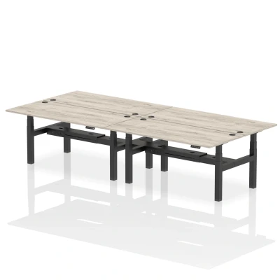 Image of Air B2B 1800x800mm Height Adjustable 4P Bench Desk CP Grey Oak/Black