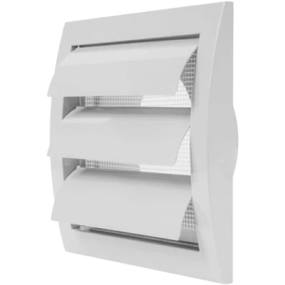 Image of White Exhaust Hood Vent 4&#039;&#039; Inch with Built in Pest Guard Screen and Flange, Air Cover, HVAC Duct Cap