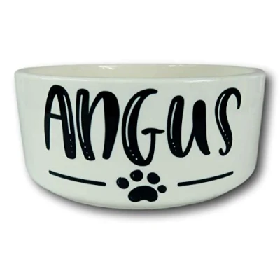 Image of Personalised Pet bowl Name dog New present puppy animal Ceramic Accessories (Small)