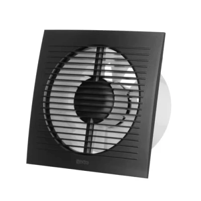 Image of EUROPLAST Diameter 125mm Bathroom Extractor Fan with Timer 5 inch Anthracite Axial Ventilation Wall Mounted Square