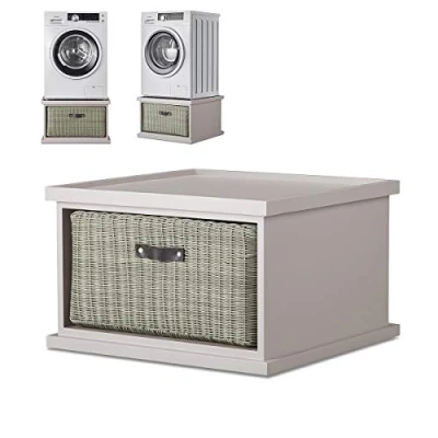 Image of Tetbury washing machine pedestal stand. Truffle stand base with drawer. Fully Assembled