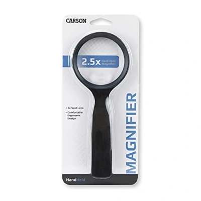 Image of Carson Handheld Magnifier, Black, 3&quot; Lens