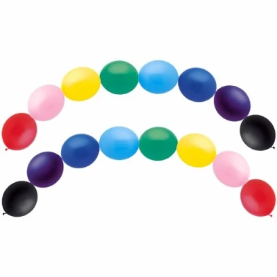 Image of Unique 53920 Assorted 15 Linking Latex Balloons 12 Color Pcs, 12&quot;