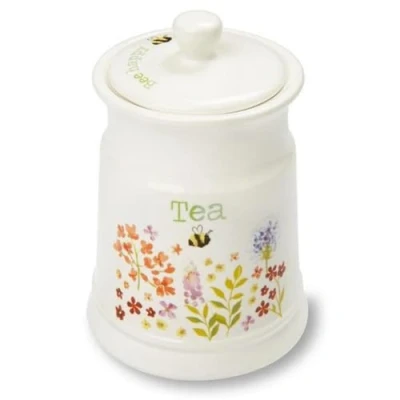 Image of Cooksmart Ceramic Coffee Canister Tea Sugar Canisters For All Type Of Kitchens And Storage Jars With Modern Designs Bee Happy