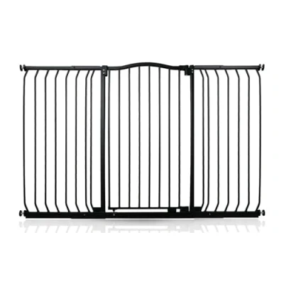 Image of Safetots Extra Tall Curved Top Safety Gate, 152cm 161cm, Matt Black, 100cm in Height, Pressure Fit Stair Baby Gate for Doors Hallways and Spaces, Barrier, Easy Installation