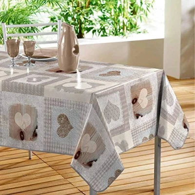 Image of Décor Ligne Cosy Heart Tablecloth, PVC, Sans, 140 x 240 cm