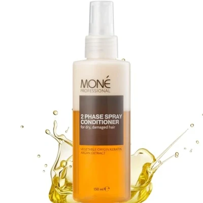 Image of MONÉ PROFESSIONAL Leave In Conditioner Spray Dry hair &amp; damaged Revives Shine Instant beautiful Perfect for curly Multi Tasking Shake Spray! ™