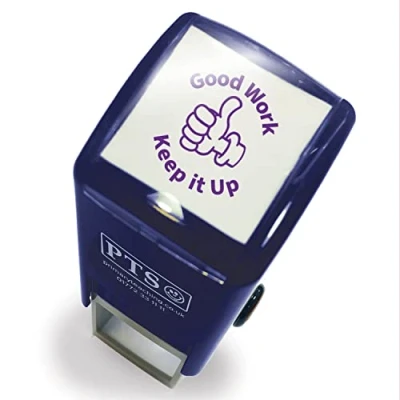 Image of Good Work Keep It Up Thumbs Pre Inked School Teachers Positive Feedback Marking Stamper Stamp 25mm Primary Teaching Services (Purple)