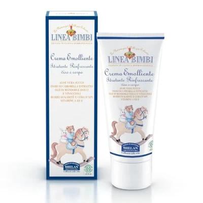 Image of Helan Linea Bimbi Soothing Baby Lotion Face &amp; Body with Vitamin E, Aloe Vera Juice Beeswax, Moisturising Refreshing Cream for Delicate Skin, Essentials Newborn, Made in Italy 100ml