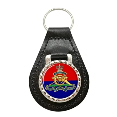 Image of Giftshop UK Royal Artillery, British Army Leather Key Fob