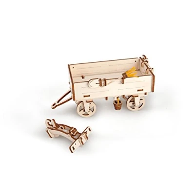 Image of UGears Tractor Trailer Mechanical 3D Wooden Puzzle Eco Friendly DIY Craft Set Family project for Adults and Kids