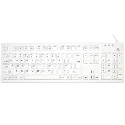 Image of Medical Sealed IP 68 Silicone Keyboard White
