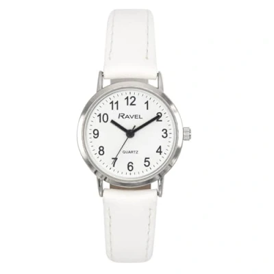 Image of Ravel Women&#039;s Classic Everyday Watch with Modern Numbers Analogue Quartz R0129.24.2 White/Silver Tone/White Dial