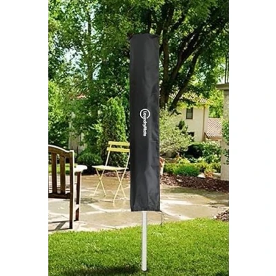 Image of Rotary Washing Line Cover Waterproof Fabric Heavy Duty Clothes Protective Weather Resistant Parasol for Garden Dryer and Airer Black