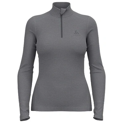 Image of odlo Women Functional long sleeve shirt with zipper MERINO 260, steel grey melange, M