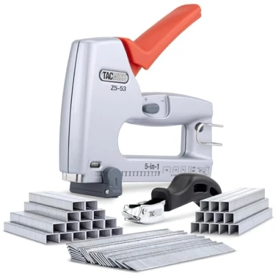 Image of Tacwise 1765 Z5 53 Heavy Duty 5 in 1 Metal Staple Nail Gun with 4000 Staples, 2000 Nails and Remover, Uses Type 13, 71 18G 180 Headless Pins