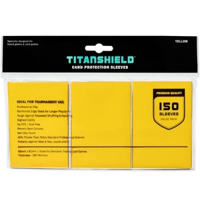Image of TitanShield (150 Sleeves/Yellow Standard Size Board Game Trading Card Sleeves Deck Protector for MTG, Dropmix