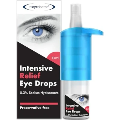 Image of The Eye Doctor Intensive Drops for Dry Eyes Preservative Free Eyedrops Relief Gently calms Itchy, Sore &amp; Infected Suitable Contact Lenses with 0.3% Sodium Hyaluronate