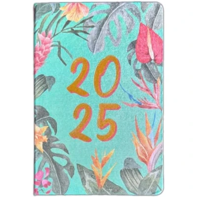 Image of 2025 A6 Day A Page Floral Luxury Cover Index Diary Planner School Office (Floral)